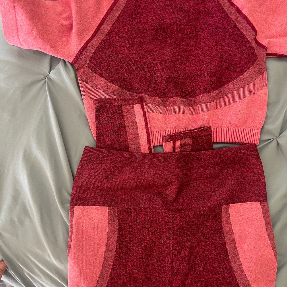 Fabletics Red and Pink Leggings